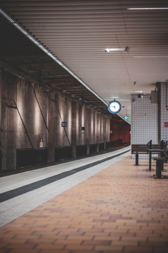 A photograph of a modern subway station in Helsingborg, Sweden