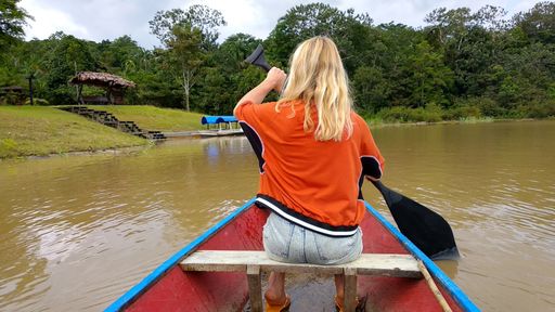 Adventure tourism sailing in Kanoa on the Amazon river