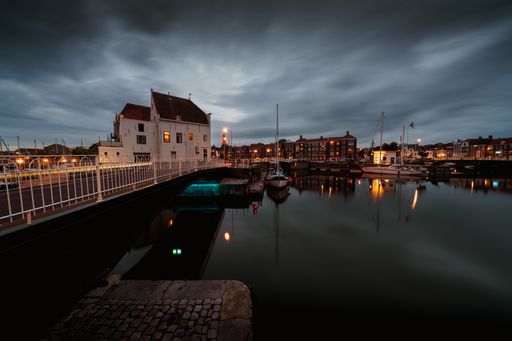 A beautiful shot of Middelburg city in the Netherlands at night
