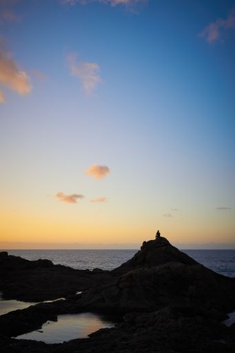 A beautiful view of the sunset over the Gran Canaria, Canary Island