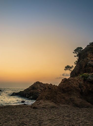 An amazing sunrise in the Cala Cap Roig in the Costa Brava
