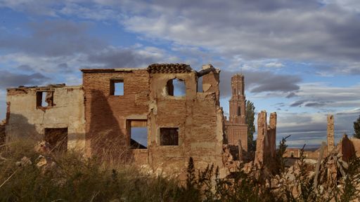 A shot of ruins of Belchite old town in Spain