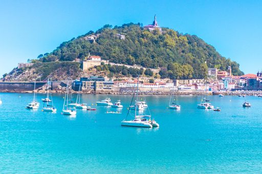 the beach of La Concha in San Sebastian Spain