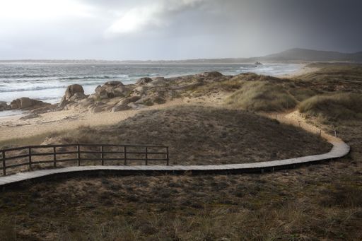A closeup shot of Corrubedo Natural Park in Galicia, Spain on a gloomy weather