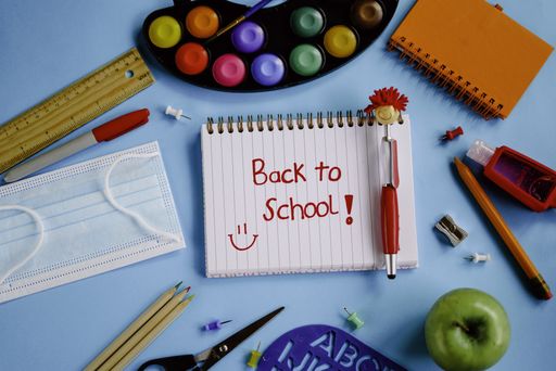 A flat lay shot of school items - back to school