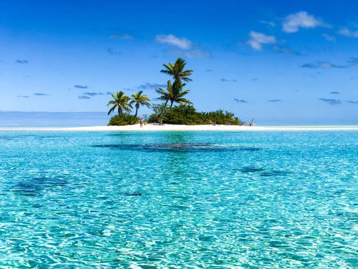 View of South Pass in Fakarawa island, French Polynesia, Tuamotu Archipelago