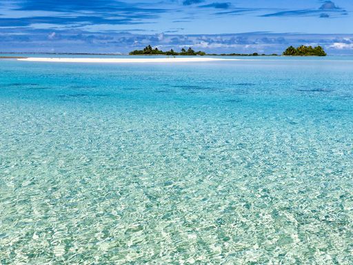 View of South Pass in Fakarawa island, French Polynesia, Tuamotu Archipelago