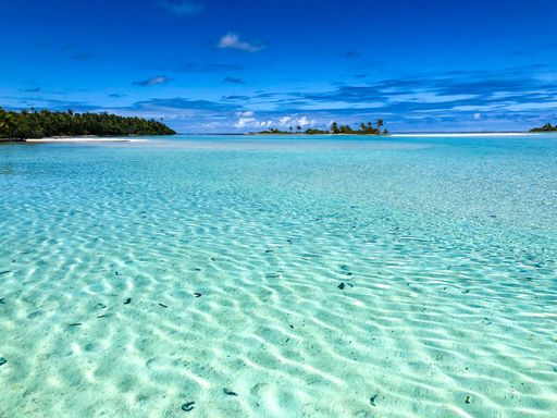 View of South Pass in Fakarawa island, French Polynesia, Tuamotu Archipelago
