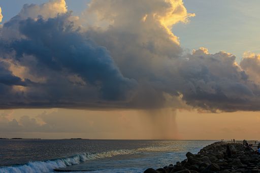 A beautiful view of sea under cloudy sky in the Maldives