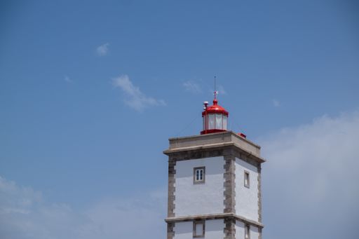 A low angle shot of the Cabo da Roca Lighthouse in Peniche, Portugal during daylight
