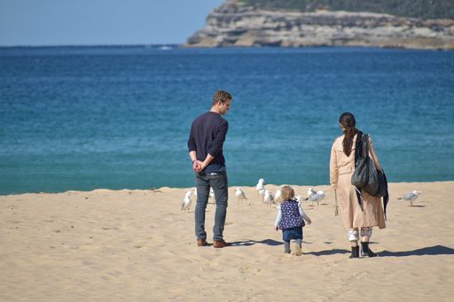 Sydney / Australia - May 11 2019: View of people walking at Manly Beach