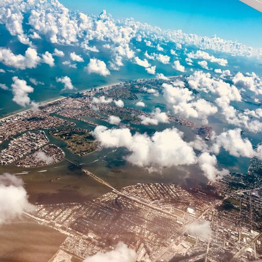 A beautiful view of clouds seen from an airplane