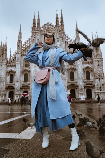High fashion Milan Fashion week El Duomo shot