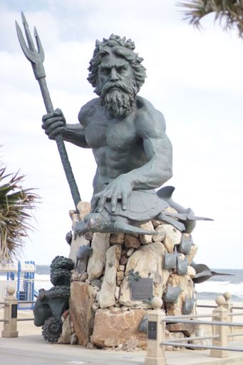 King Neptune and his Trident sculpture near the beach