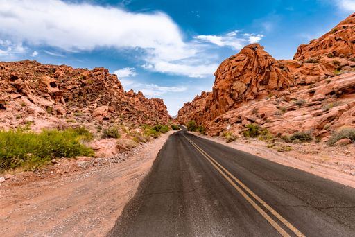 A scenic view of the Valley of Fire Highway, Nevada, United States