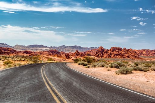 A scenic view of the Valley of Fire Highway, Nevada, United States