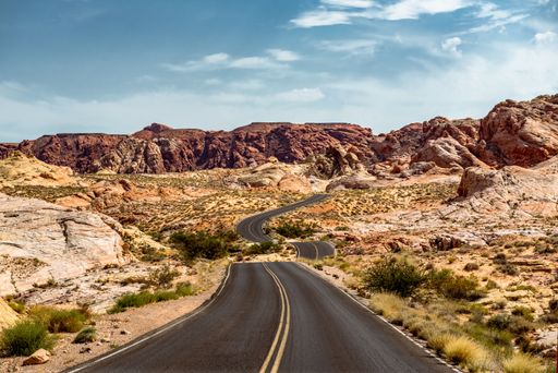 A scenic view of the Valley of Fire Highway, Nevada, United States