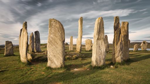 A beautiful shot of the historic Callanish Standing Stones on the Isle of Lewis, Scotland, UK