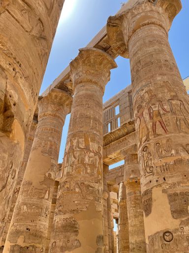 Vertical shot of Karnak Temple in Egypt