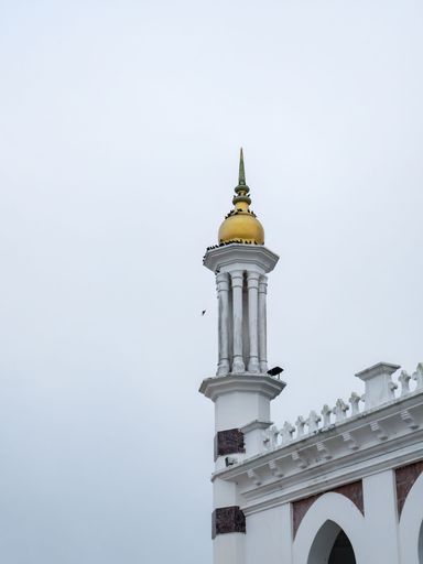 Low angle view of the Ubudiah Mosque at Kuala Kangsar, Perak, Malaysia
