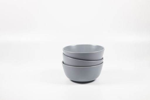 A closeup shot of bowls on white background