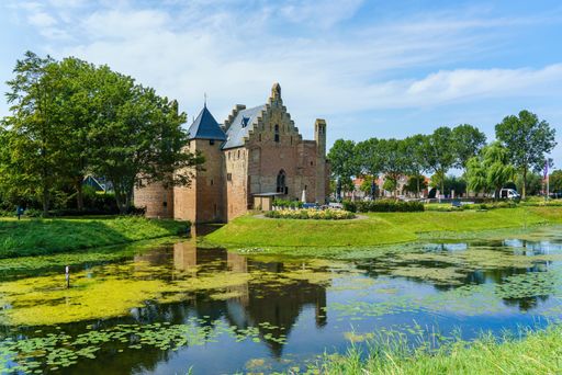 Castle Radboud in Medemblik, old city at Lake IJssel in The Netherlands