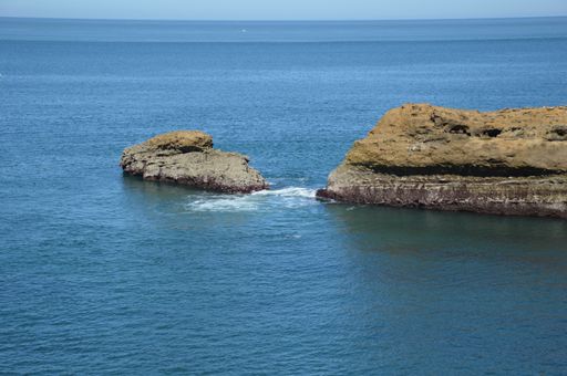A shot of the seascape at tide at the coast of Biarritz in the Bay of Biscay