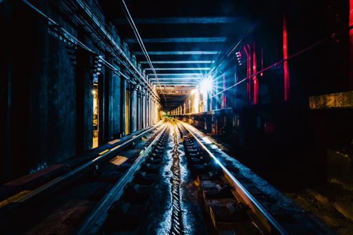A view of the underground tunnels and the railways in New York City, United States