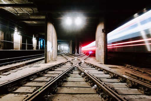 The underground tunnel and railways in New York City, United States