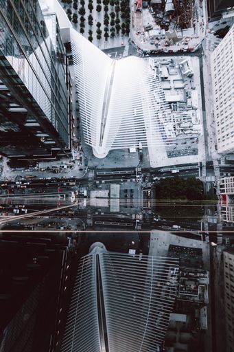 A high angle shot of the skyscrapers and the streets of New York City, United States