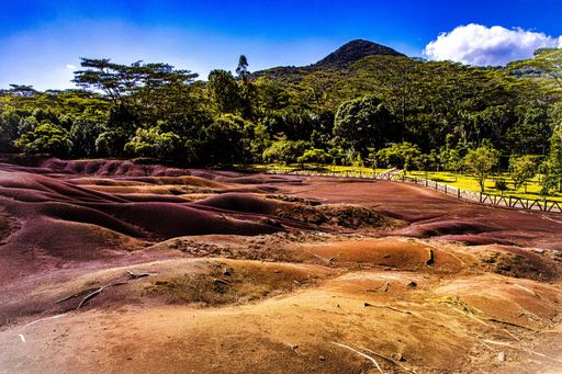 A beautiful scenery of Seven colored earth in Mauritius