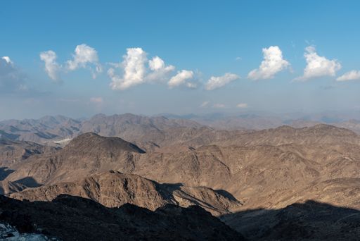United Arab Emirates mountains view form Wadi Al Qor to Buraq Dam highest place around 800 meters
