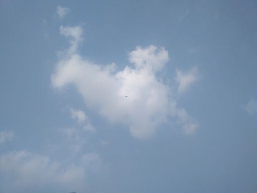 A low angle shot of a blue cloudy sky at daytime