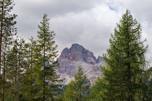 Mountain view at the Misurina lake at Cortina D'Ampezzo
