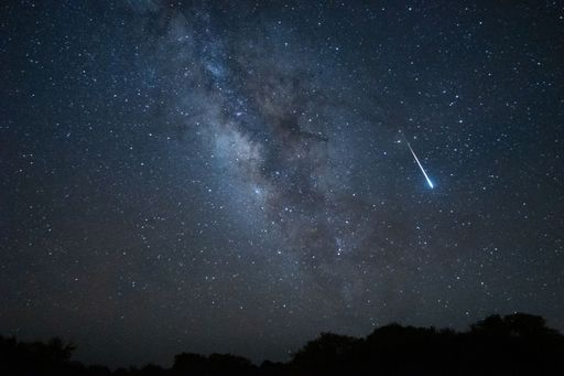 The Lyrid meteor shower over the New Mexico sky.