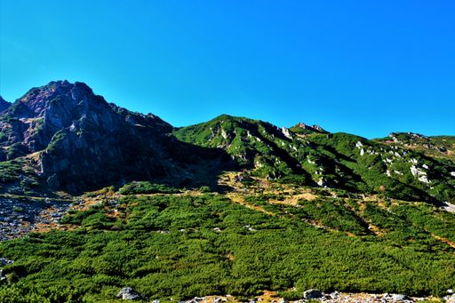 A breathtaking shot of beautiful Fagaras mountains under a blue sky in Romania