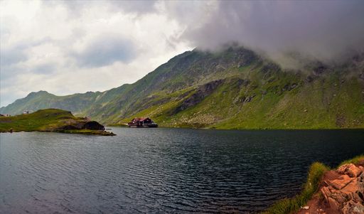 A beautiful shot of the Balea lake in Sibiu city outskirts, Romania