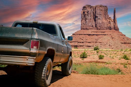 «MONUMENT VALLEY / USA» 20 - August - 2015, Emblematic place where the rider sits to contemplate the horizon, which is the desert of Monument Valley