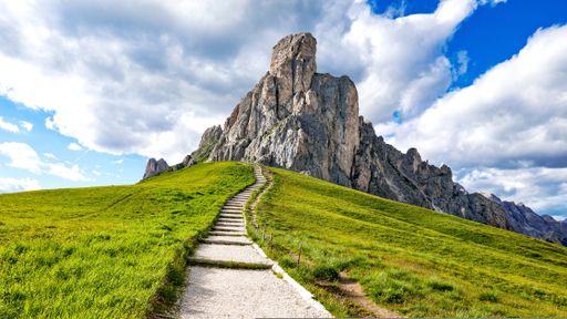 A mesmerizing shot of the Giau Pass in Italy