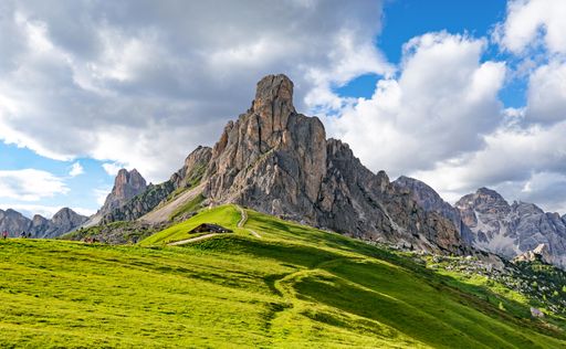 A mesmerizing shot of the Giau Pass in Italy