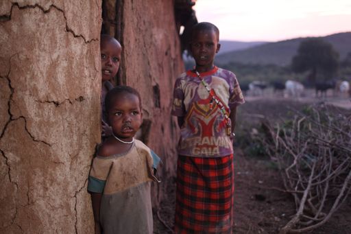 A shallow focus shot of African children