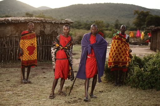 A shallow focus shot of four African males standing near each other