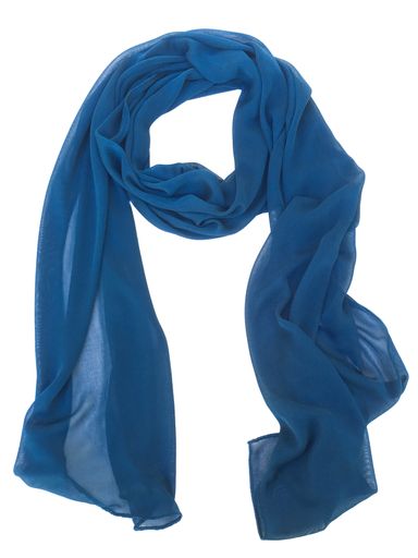 An isolated blue scarf on white background