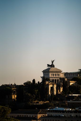 A beautiful vertical view of the Altar of the Fatherland, Landmark in Rome, Italy