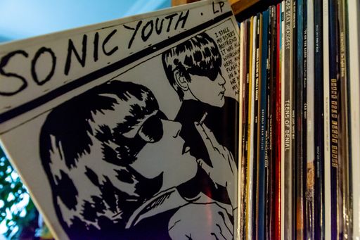 Antwerp, Belgium, October 2020: Illustrative Editorial: Sonic Youth Goo vinyl album pulled out of collection
