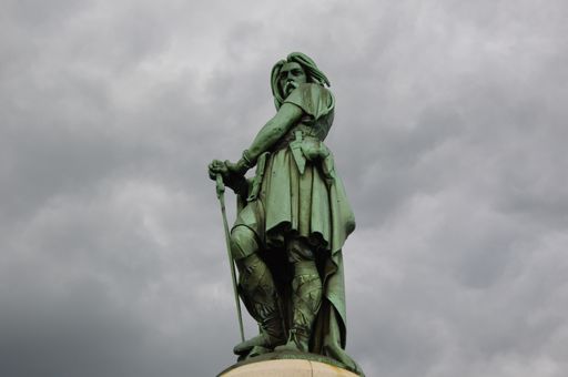 A low angle shot of the Vercingetorix Monument captured in Burgundy, France