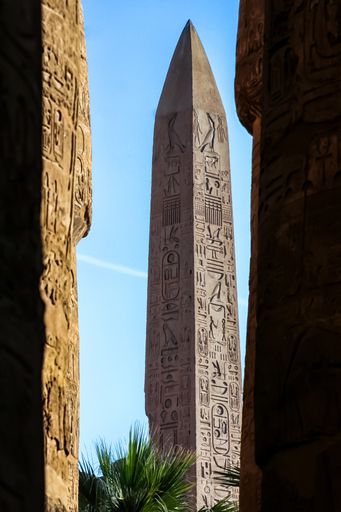 View of Karnak Temple Complex (Luxor, Egypt) with obelisk in the background