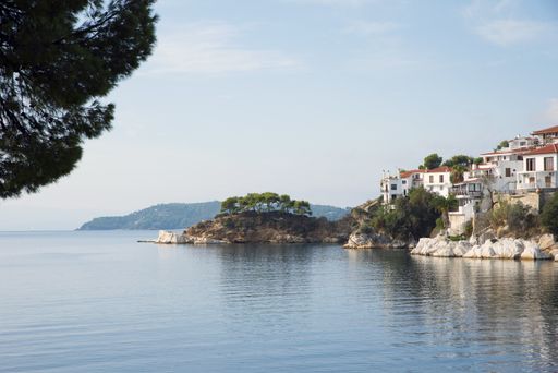 Greece, island of Skiathos, the beautiful city of Skiathos finds its daily life again, after the end of the summer tourist season.