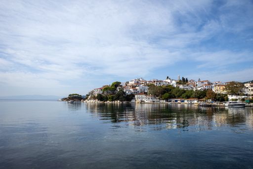 Greece, island of Skiathos, the beautiful city of Skiathos finds its daily life again, after the end of the summer tourist season.