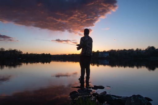 sunset fresh water fishing lake